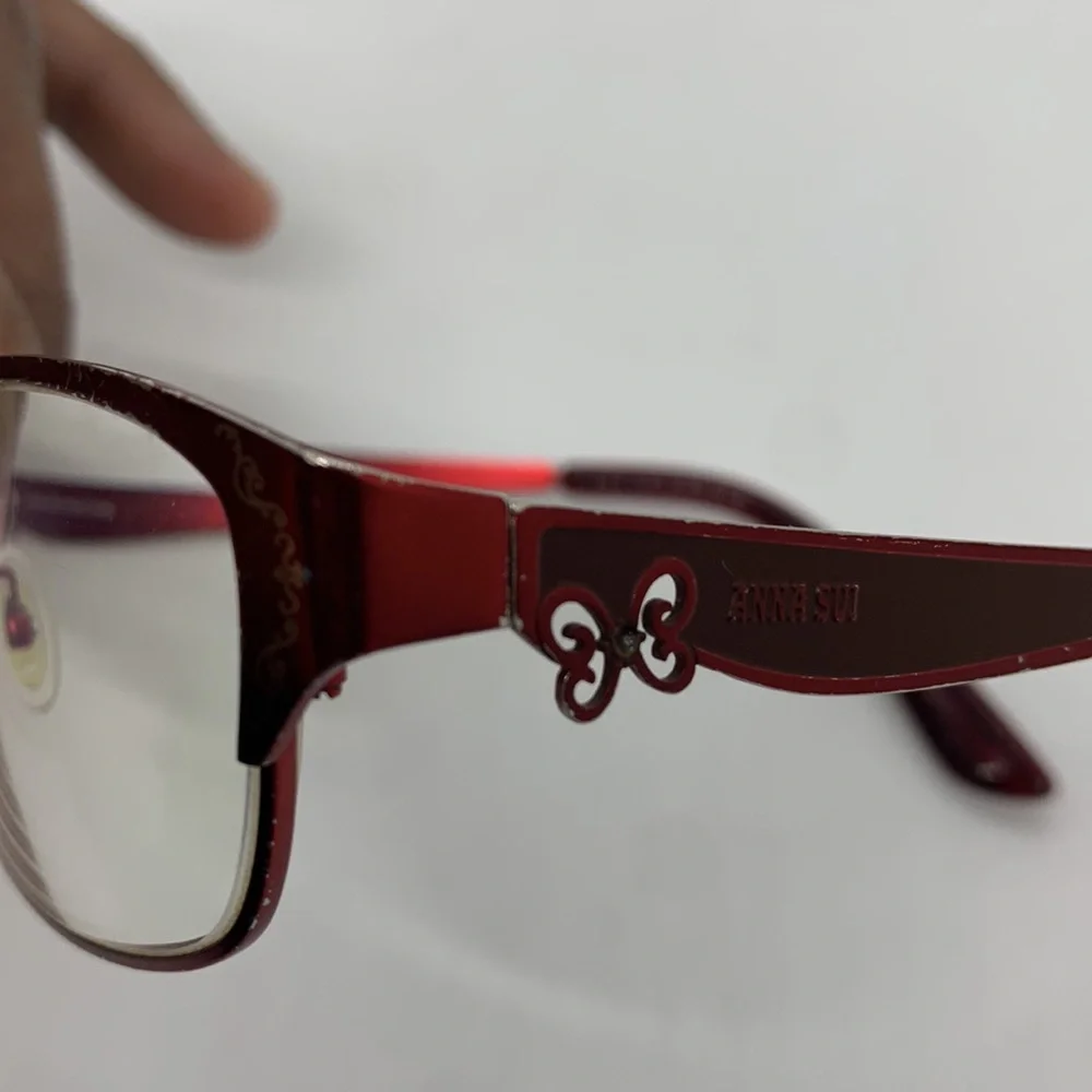Anna Sui Glasses Red Burgundy D1X AS182 276 54 17 140 Butterfly Feminine Casual